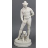 A Victorian parian group of “Launce & His Dog”, a rare subject taken from Shakespeare’s “Two