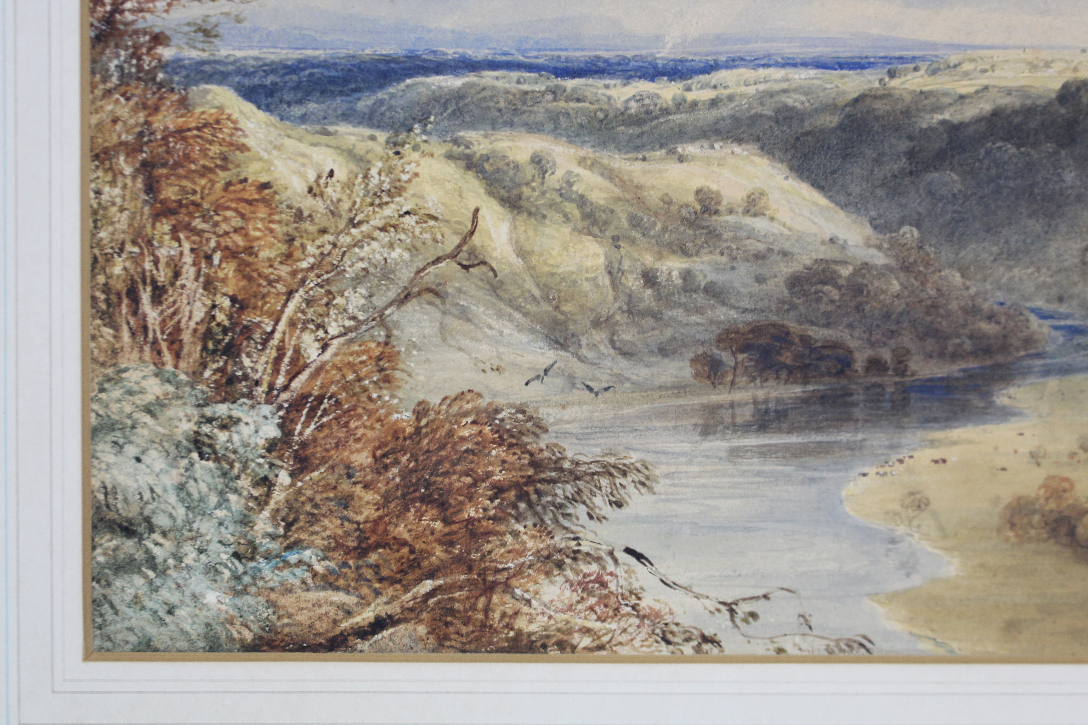 Attr. to ANTHONY VANDYKE COPLEY FIELDING, P.O.W.S. (1787-1855). An extensive landscape with river - Image 2 of 3