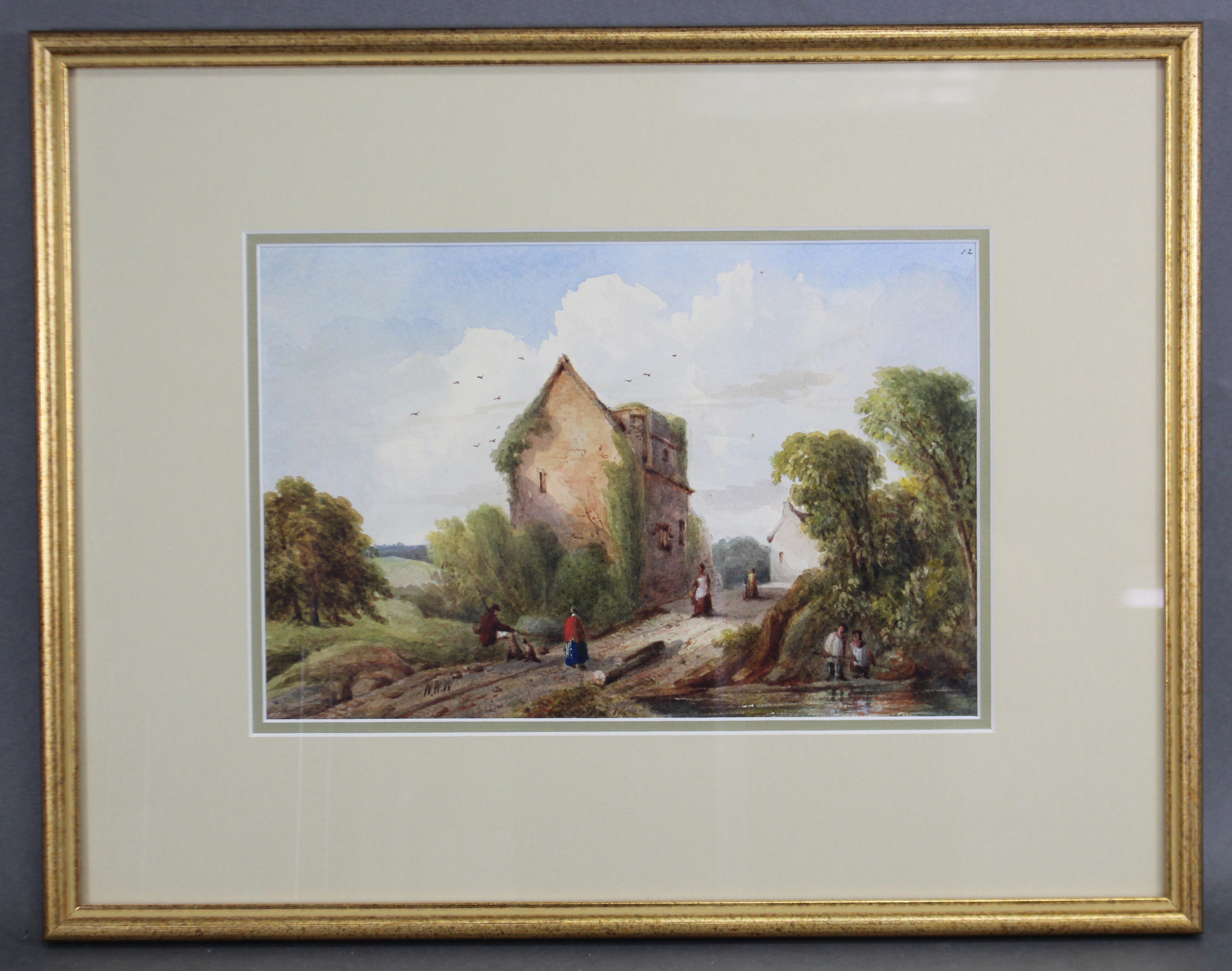 WILLIAM WALTER WHEATLEY (1811 Bristol – 1885 Bath) “Remains of Portbury Priory, Somerset”. Signed - Image 2 of 2