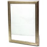 A large gilt frame rectangular wall mirror inset bevelled plate, 46” x 36”.