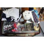 Various football & rugby shirts, magazines, etc.