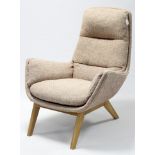 A modern “Mora” upholstered armchair, purchased from T. R. Hayes of Bath in early 2019 for £1025.00.
