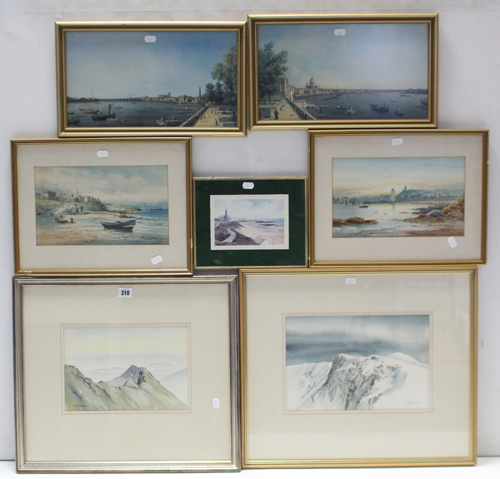 Two watercolour paintings by David Bellamy, titled to reverse: “Crib Goch, just after Sunrise”, - Image 4 of 7