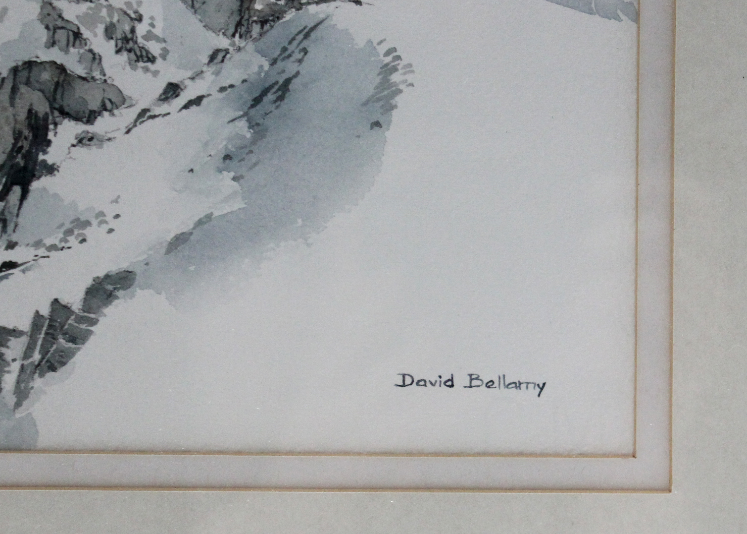 Two watercolour paintings by David Bellamy, titled to reverse: “Crib Goch, just after Sunrise”, - Image 3 of 7