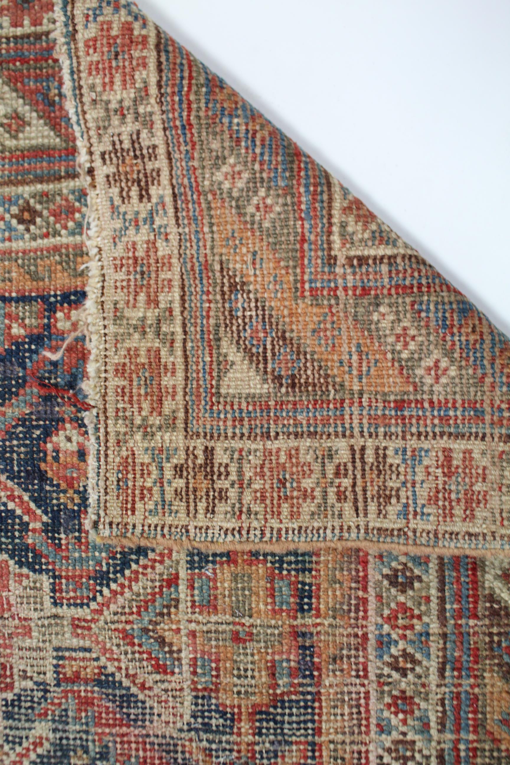 Two Persian pattern rugs, 81” x 4”, & 57” x 46” (one worn). - Image 2 of 4