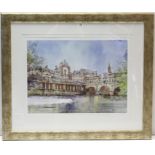 A large Limited Edition coloured print after J. Palmer titled: “Pulteney Bridge” (Ltd. Edn. No. 1/