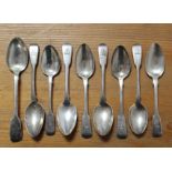 Nine various silver teaspoons (various hallmarks).