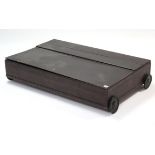 A pine under bed storage box with hinged lift-lid; & on 5” diam. wheels, 41¾” wide.