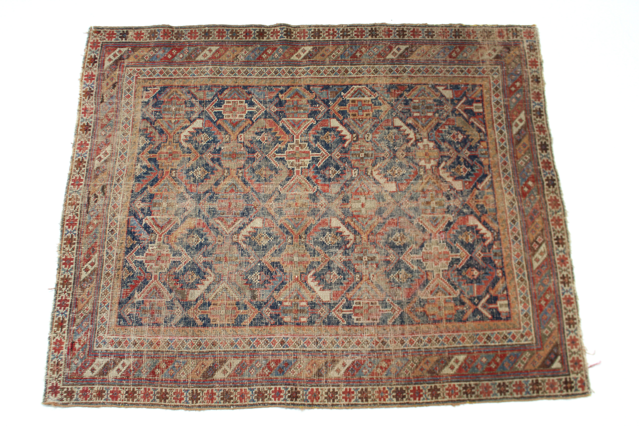 Two Persian pattern rugs, 81” x 4”, & 57” x 46” (one worn).