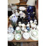 Various items of decorative china, pottery & glassware.