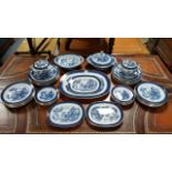 A Minton’s blue & white “Willow” pattern forty-four piece part dinner service, part w.a.f.