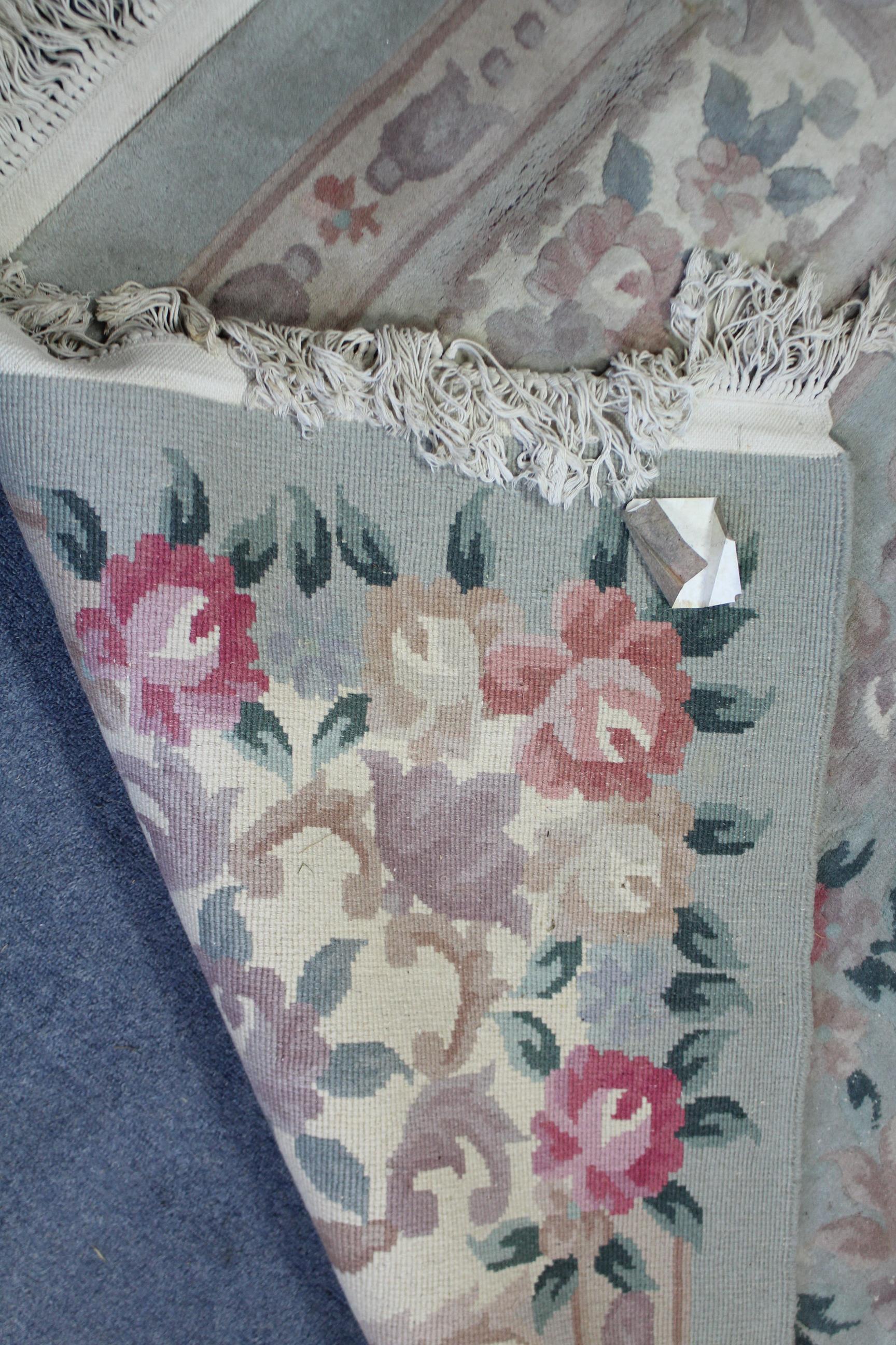 A Chinese carpet of pale green & ivory ground, with all-over floral design to centre within a wide - Image 5 of 5