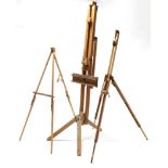 A Winsor & Newton Ltd. small portable easel; a similar smaller ditto; & a full size easel.