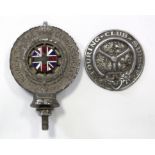 Two car membership badges “Royal Automobile Club Associate” & “Touring Club Suisse”.