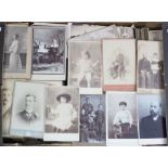 A large collection of antique carte-de-visite & cabinet photographs.