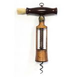 A 19th century Twiggs Patent open-barrel corkscrew with turned treen handle, 7½” long.