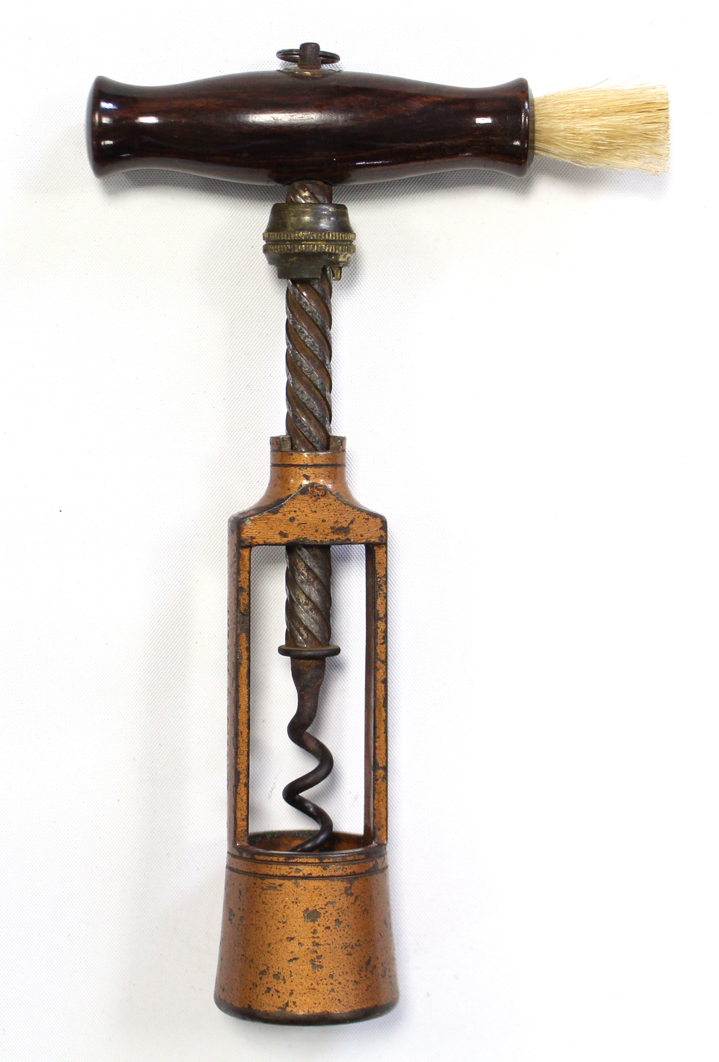 A 19th century Twiggs Patent open-barrel corkscrew with turned treen handle, 7½” long. - Image 2 of 4