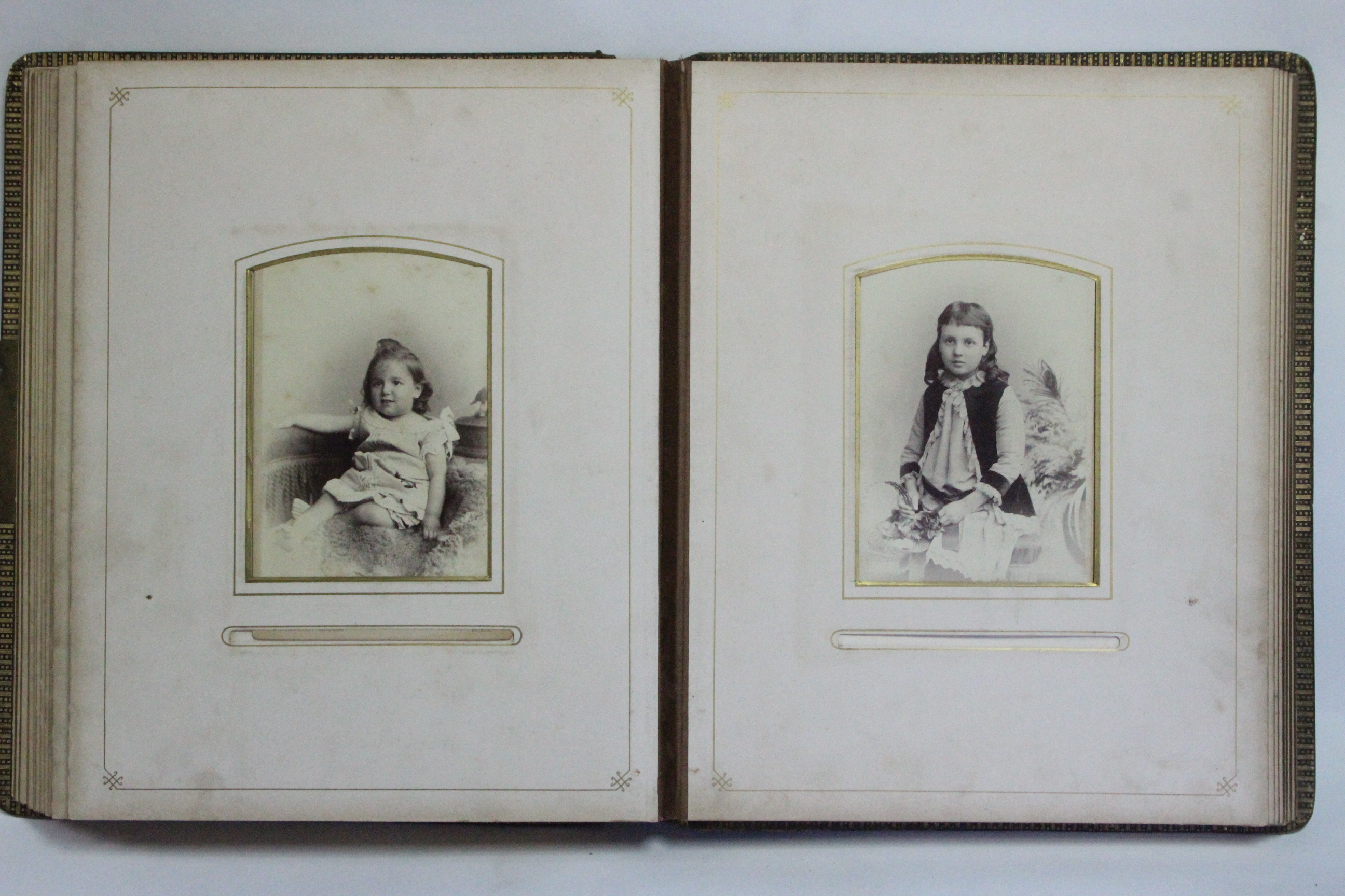 A Victorian leather-bound family photograph album containing seventy various black & white - Image 9 of 9