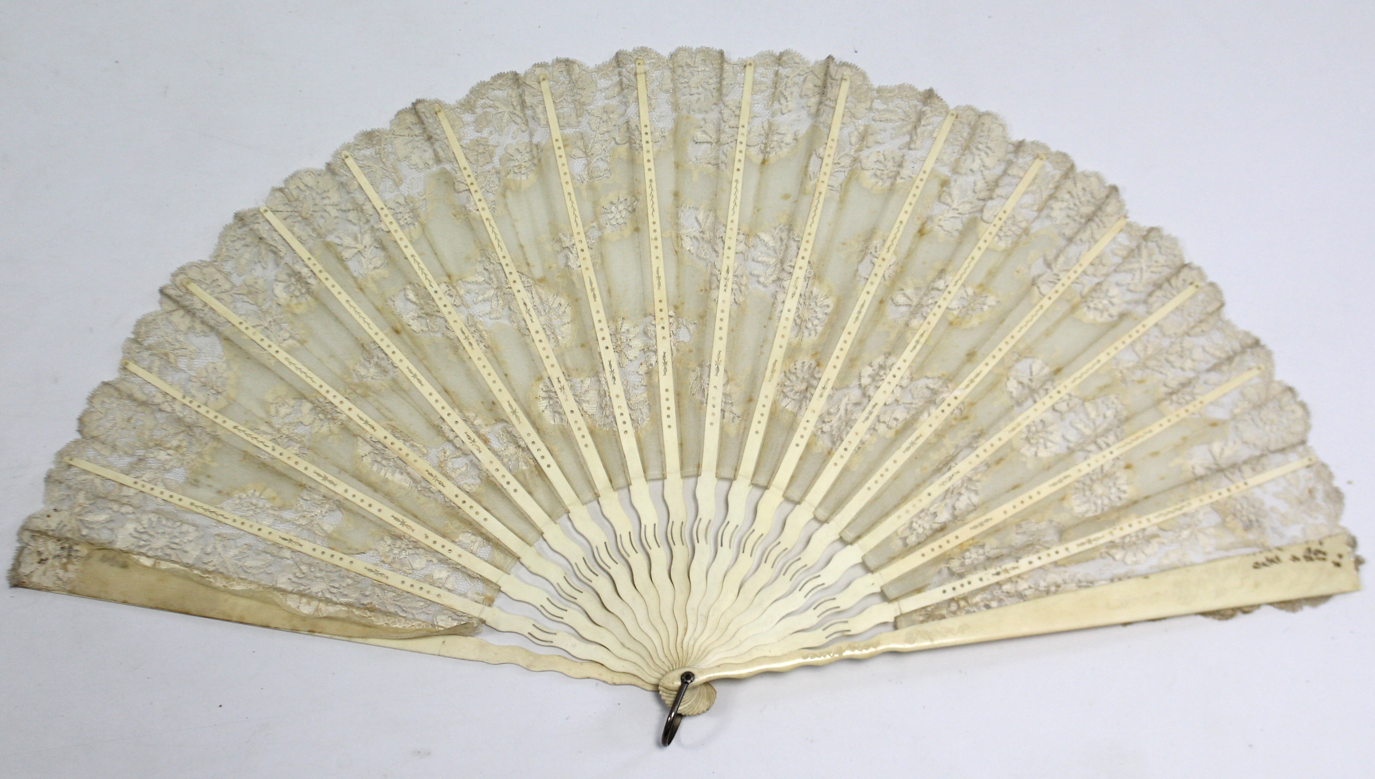 An early 20th century ivory fan; together with a Mauchline ware trinket box; various items of - Image 2 of 2