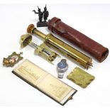 A Riley Stoker of London brass-cased scientific instrument (No. 1688), 9½” long; together with a