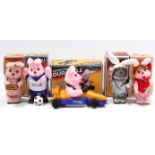 Five Duracell battery operated Bunny toys, all boxed.