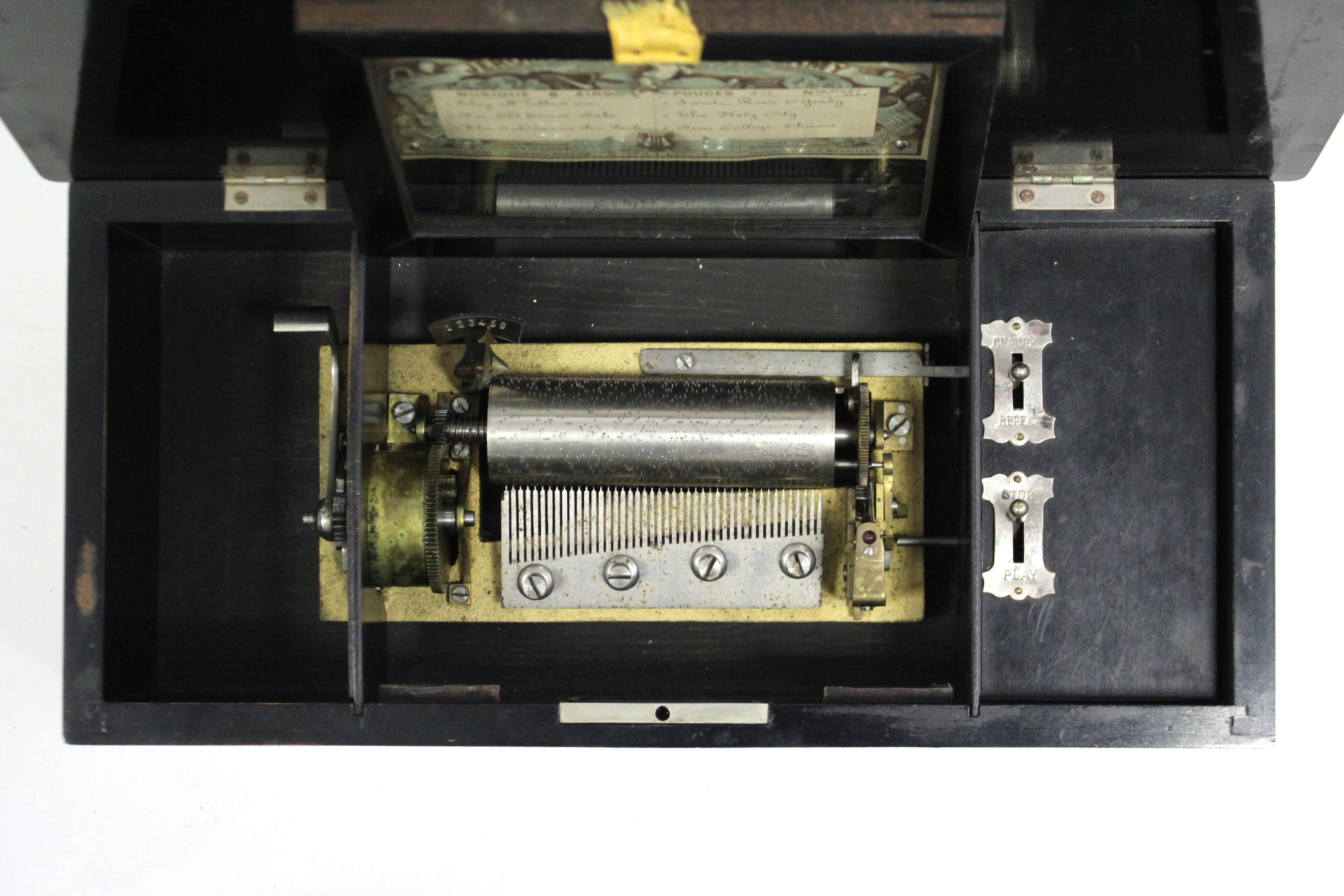 A LATE 19th/EARLY 20th century FRENCH MUSICAL BOX by JEROME THIBOUVILLE LAMY, with 4¾” long cylinder - Image 2 of 7