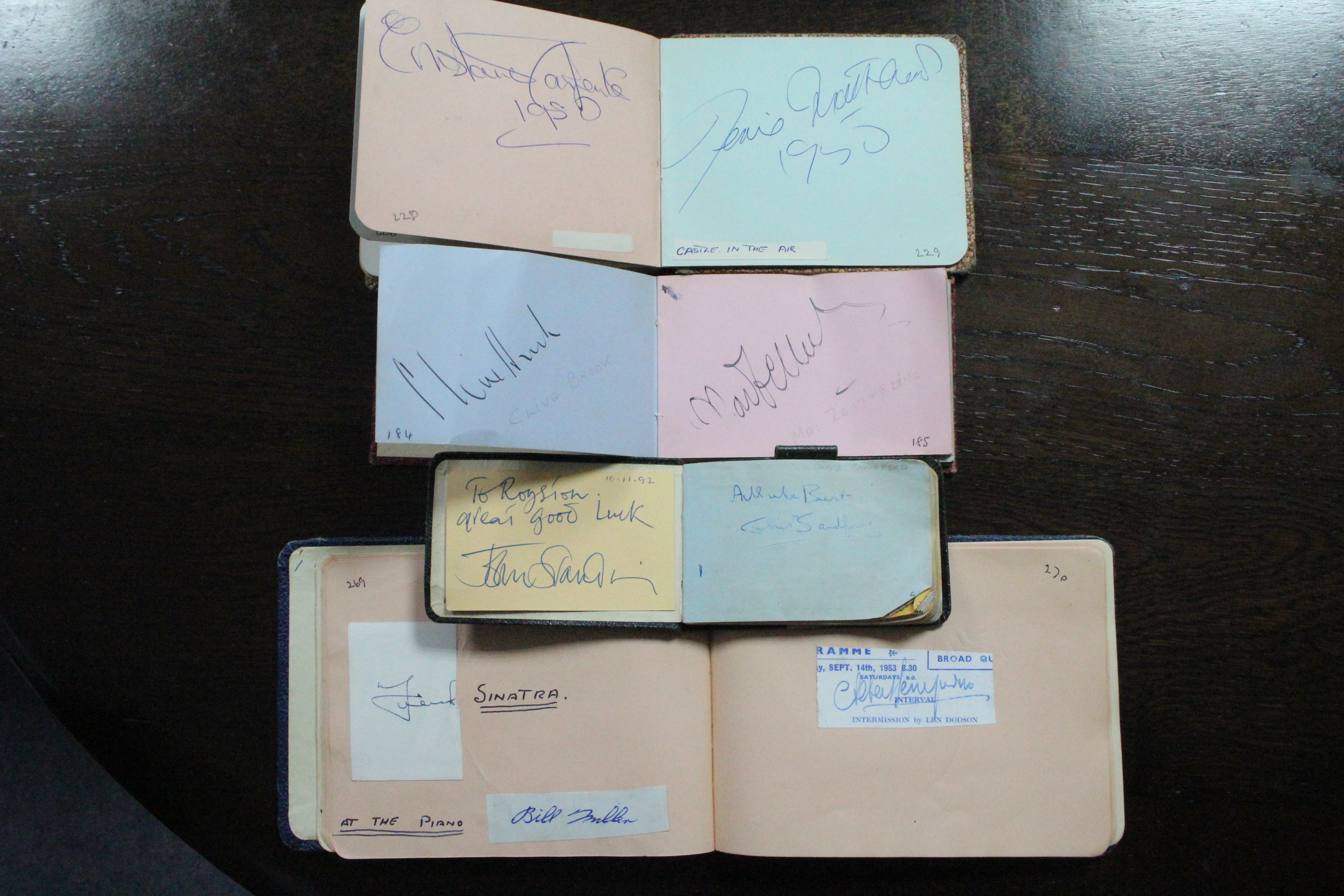 A THEATRICAL AUTOGRAPH COLLECTION in four small albums, of British stage actors from the 1950s - Image 9 of 14