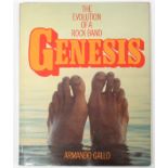 A 1970’s volume “The Evolution of A Rock Band Genesis” by Armando Gallo, autographed by Peter