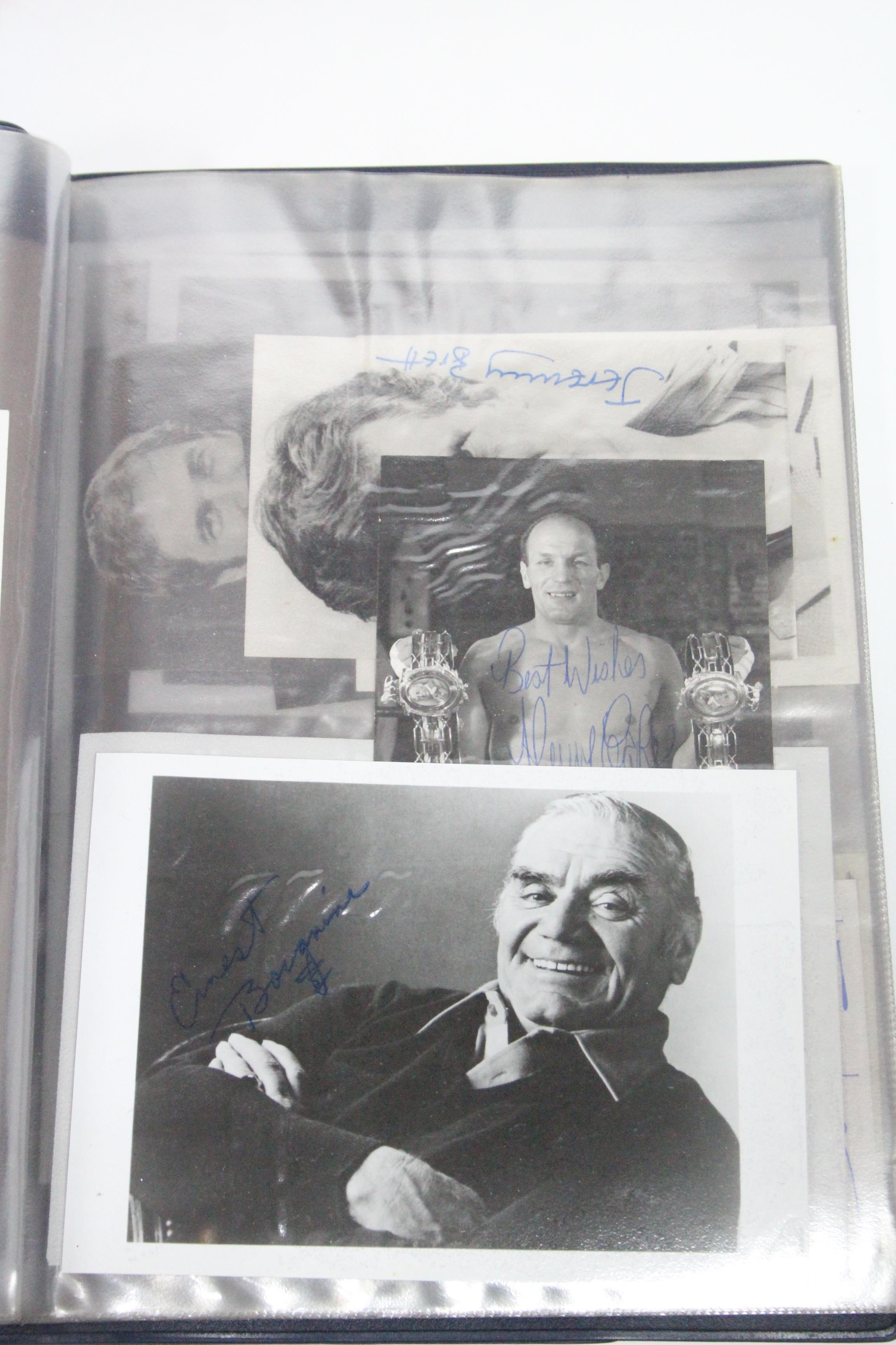 A collection of autographs, most on photographs, including Laurence Olivier, Charlton Heston, - Image 5 of 13