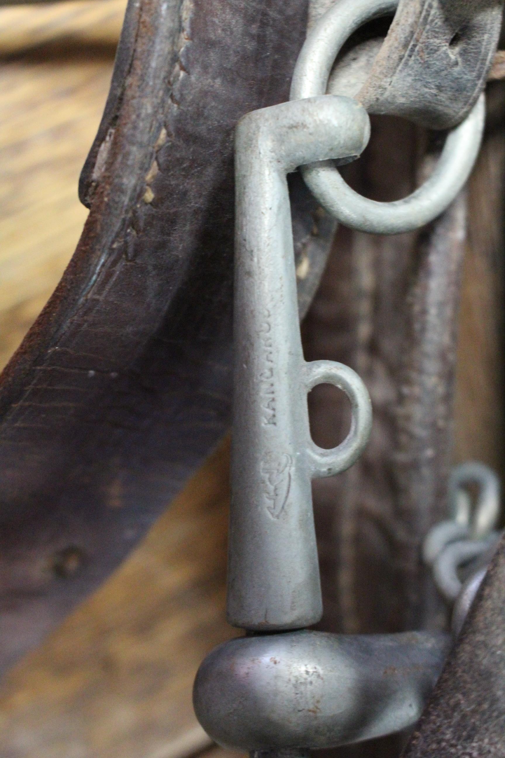 Three leather horse riding saddles; two pairs of riding breeches; a woven horse-hair riding crop; - Image 22 of 23