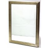 A large gilt frame rectangular wall mirror inset bevelled plate, 46” x 36”.