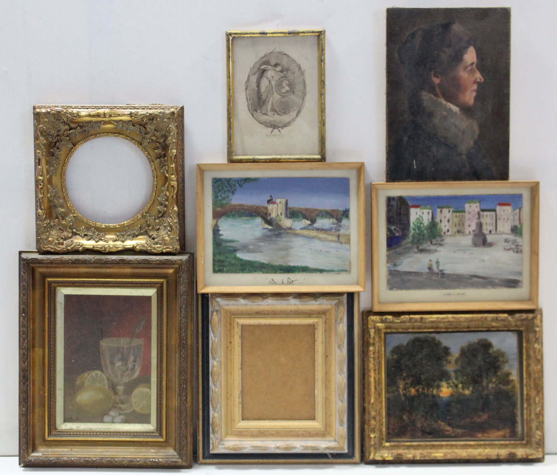 Various decorative pictures & picture frames.