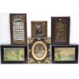 A late Victorian oval group photograph in gilt & wooden frame, 21” x 18”; together with three