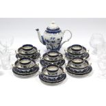 Twenty-five matched items of blue & white “Real Old Willow” pattern coffee ware; together with