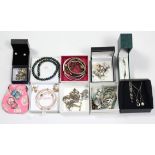 A Georg Jensen silver necklace; a silver child’s bracelet, two ladies wristwatches, & various