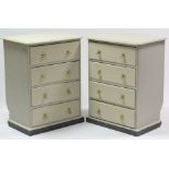 A ditto pair of four-drawer bedside chests, 24” wide x 32¾” high.