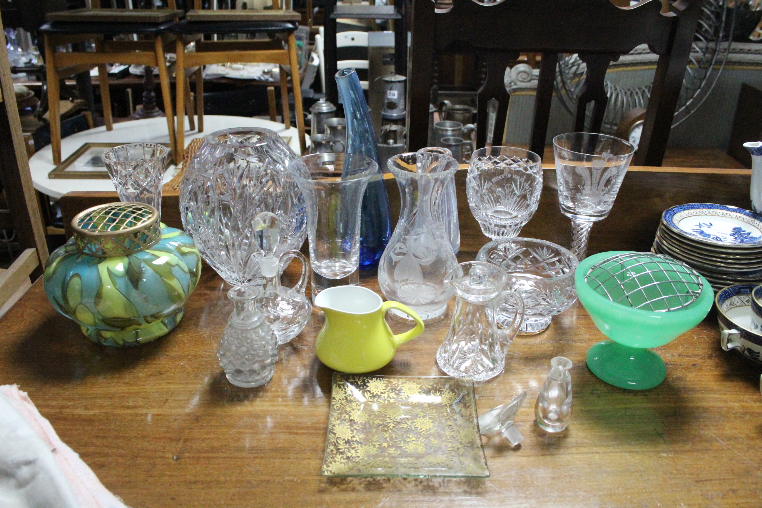 Three Poole pottery vases; & various other items of decorative pottery & glassware, part w.a.f. - Image 3 of 4