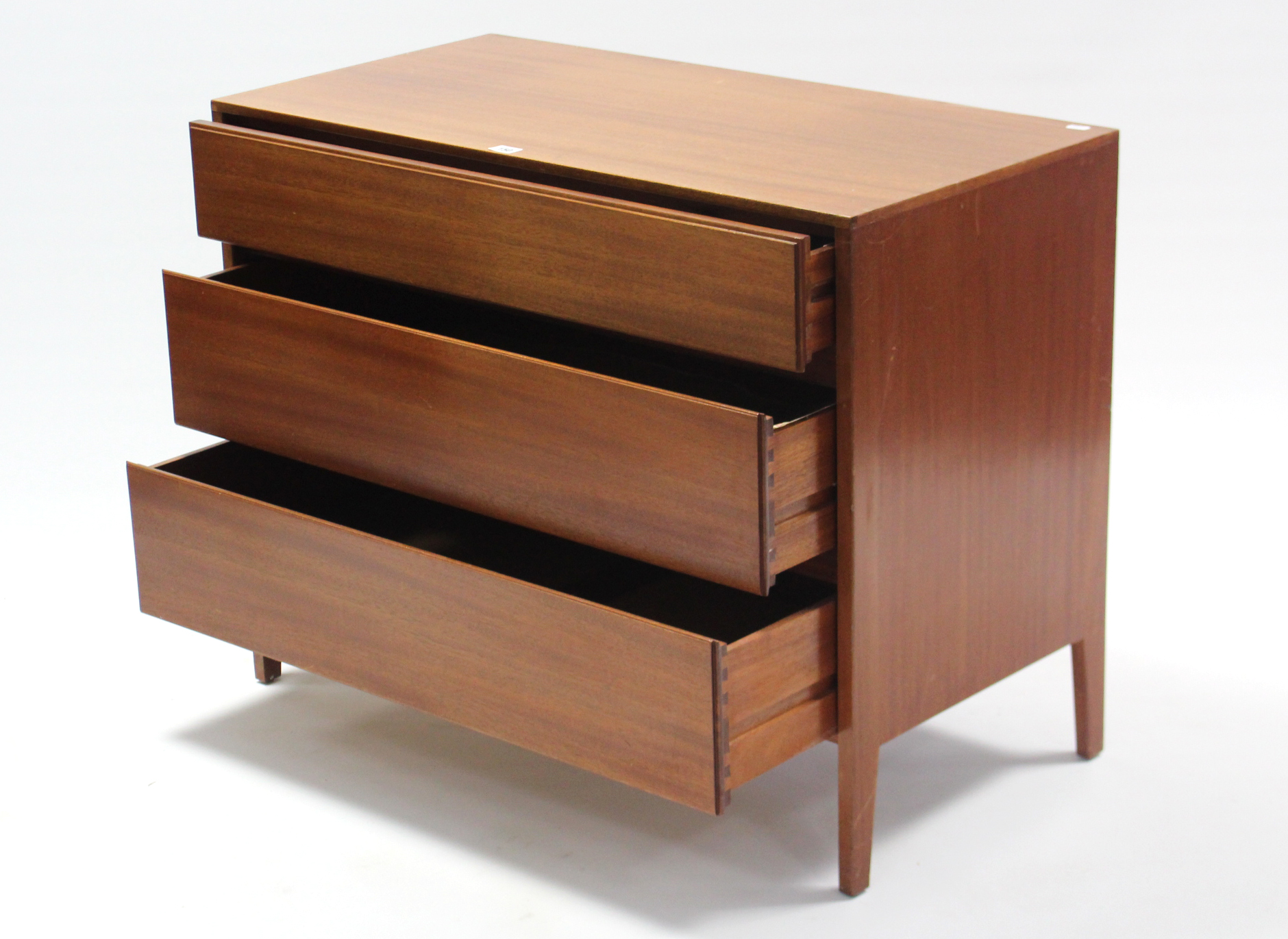 A 1960’s Heals teak low chest fitted three long graduated drawers, 36” wide x 28” high. - Image 2 of 4