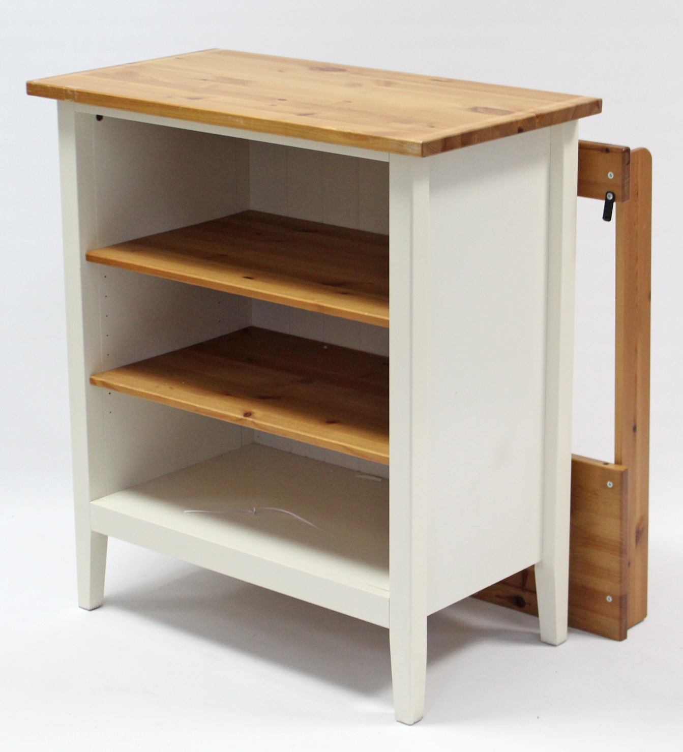 An Ikea pine & white-finish baby changing table with two adjustable shelves below, 31¾” wide x 37” - Image 2 of 2