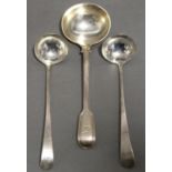 A pair of Scottish provincial George III silver Old English toddy ladles, Aberdeen circa 1806-40