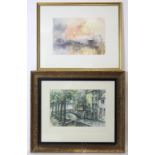 Five various small Venetian canal scenes; & four prints.