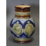 A late 19th century Doulton Lambeth stoneware jug commemorating the Diamond Jubilee of Queen