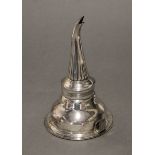 A George III silver wine funnel with reeded border, plain ogee bowl, & fluted detachable spout;