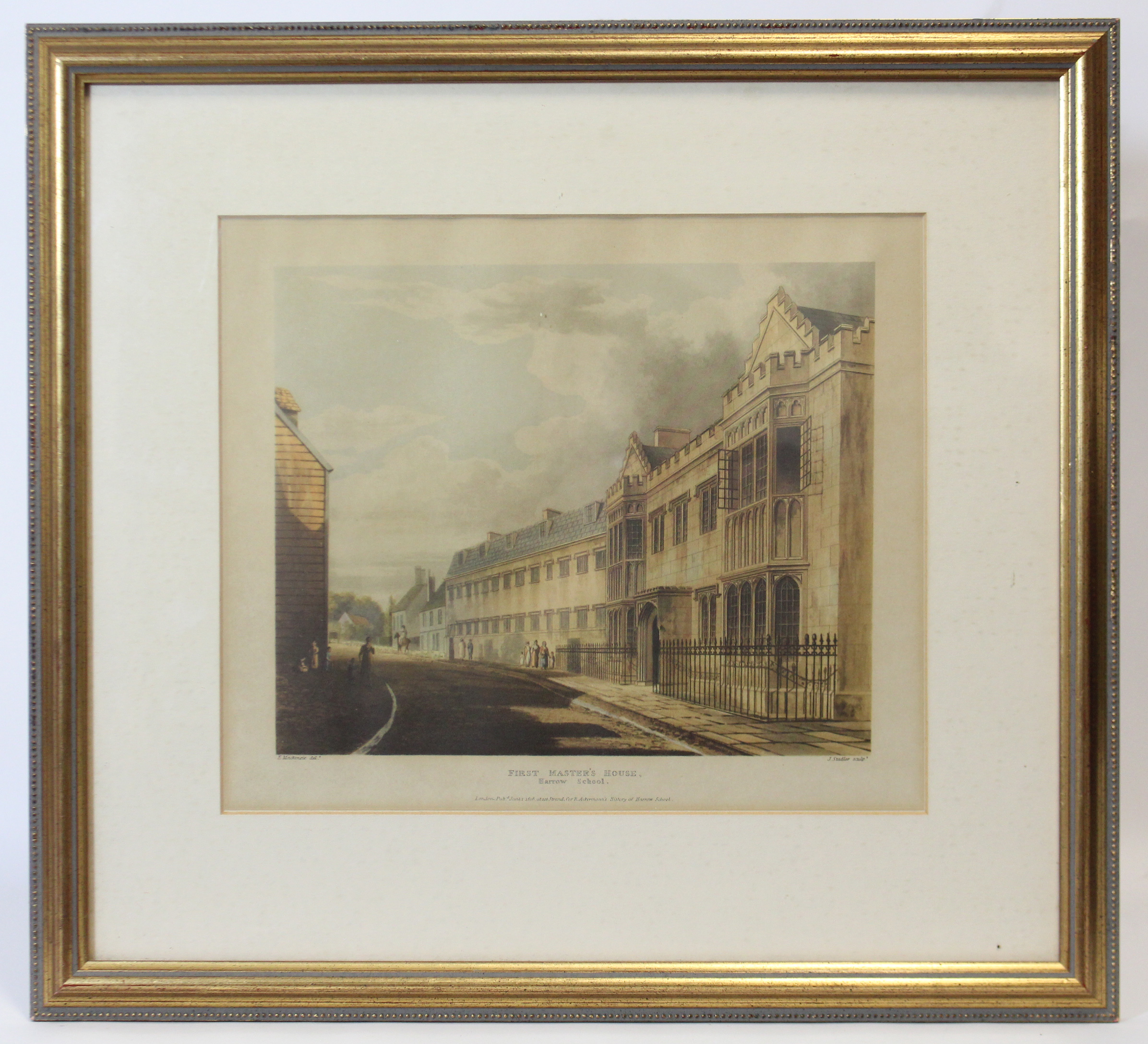 A 19th century stipple engraving “Boscastle Pier, on the Coast of Cornwall”, 8½” x 11½”; together - Image 2 of 2