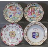 A 19th century Chinese export porcelain armorial plate bearing an American coat-of-arms to the