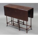 A mid-18th century style mahogany ‘spider-leg’ occasional table, the rectangular top with drop