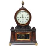 A REGENCY MANTEL CLOCK, the 6½” white enamel dial signed: “C. G. Yarndley, Croydon”, with roman