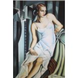 After TAMARA DE LEMPICKA (1898-1980). Full-length portrait of Madame Allan Bott. Oil on canvas;