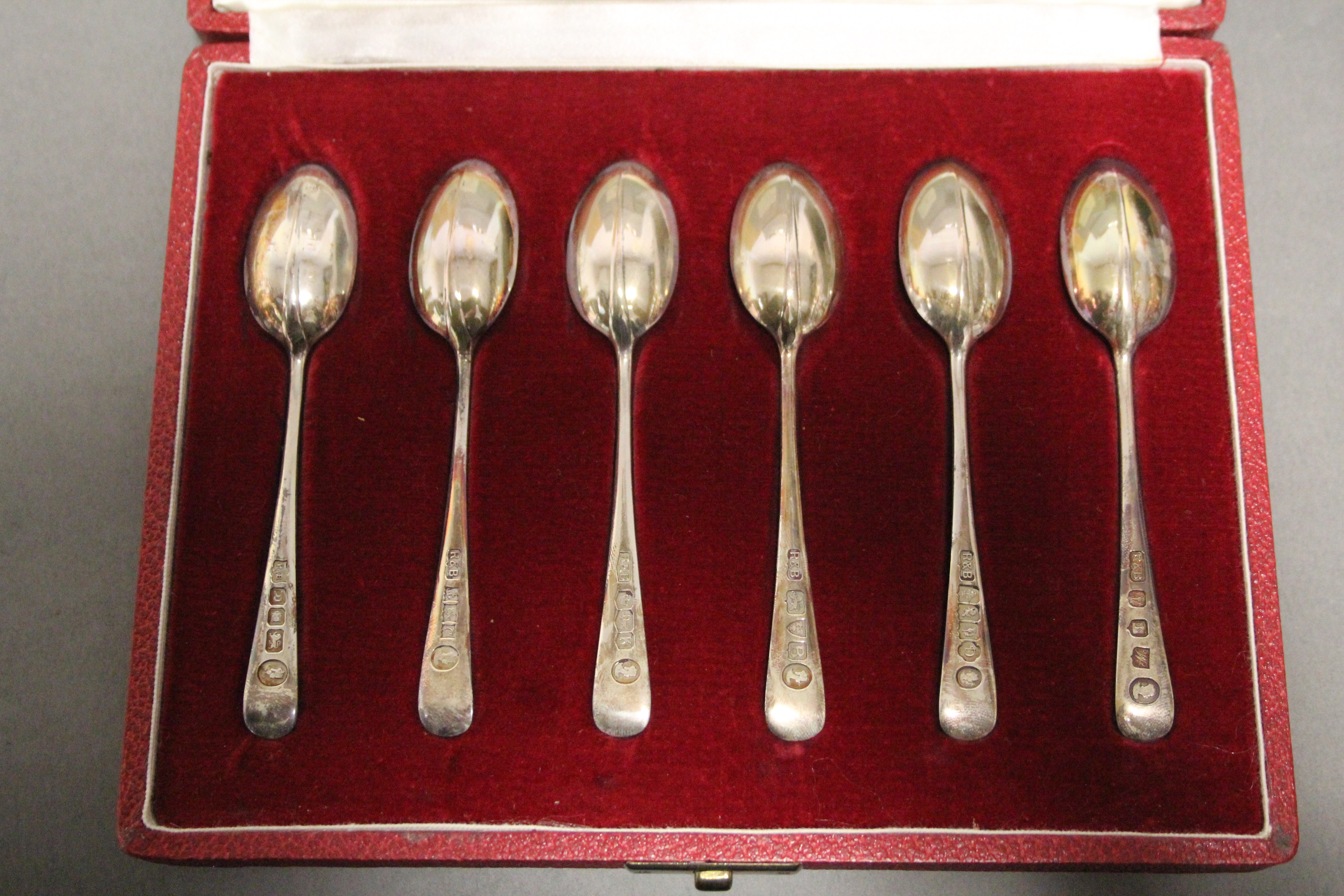 A set of six silver Hanoverian rat-tail teaspoons commemorating the 1953 Coronation, each with the - Image 2 of 2