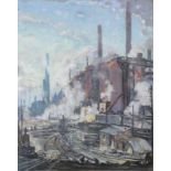 FRANK WADDINGTON (1897-1952). “Steam & Steel”. Signed F. Waddington lower right & inscribed verso;